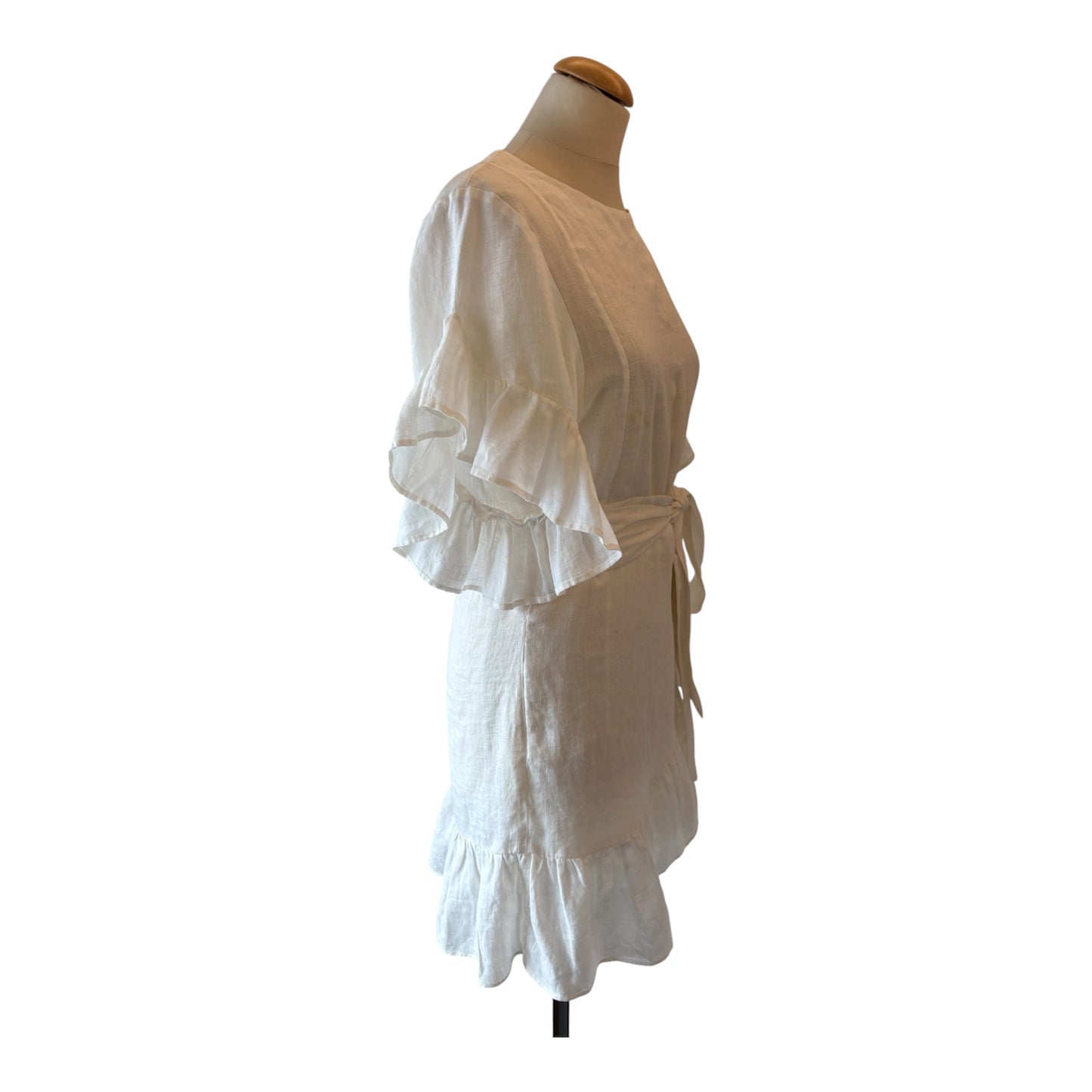 ISABEL MARANT ÉTOILE Linen White Belted Dress Size 38