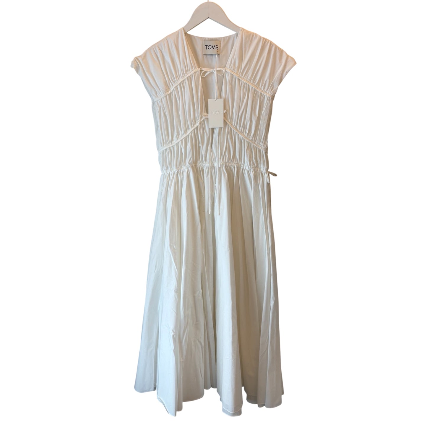 TOVE Ceres Organic Cotton Midi White Dress Size 36