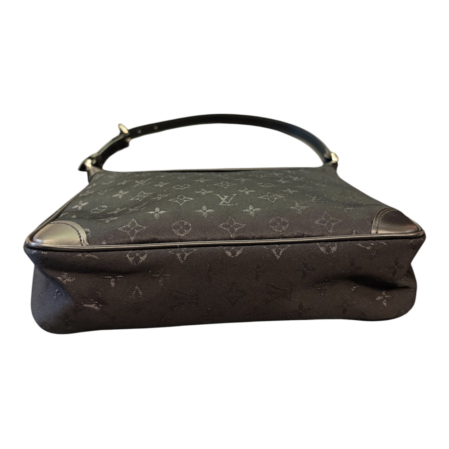 LOUIS VUITTON Mini Monogram Satin Boulogne Handbag Black