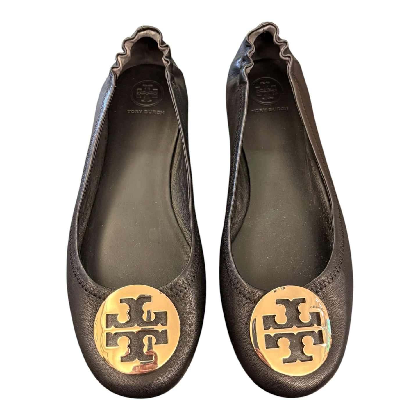TORY BURCH Minnie Travel Ballet Flats Black Size US 8.5 EU 38.5/39