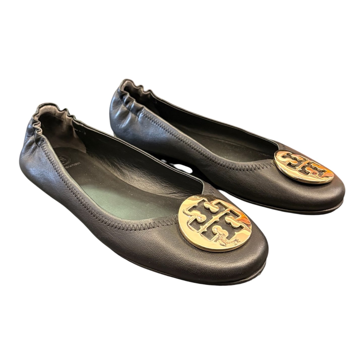TORY BURCH Minnie Travel Ballet Flats Black Size US 8.5 EU 38.5/39