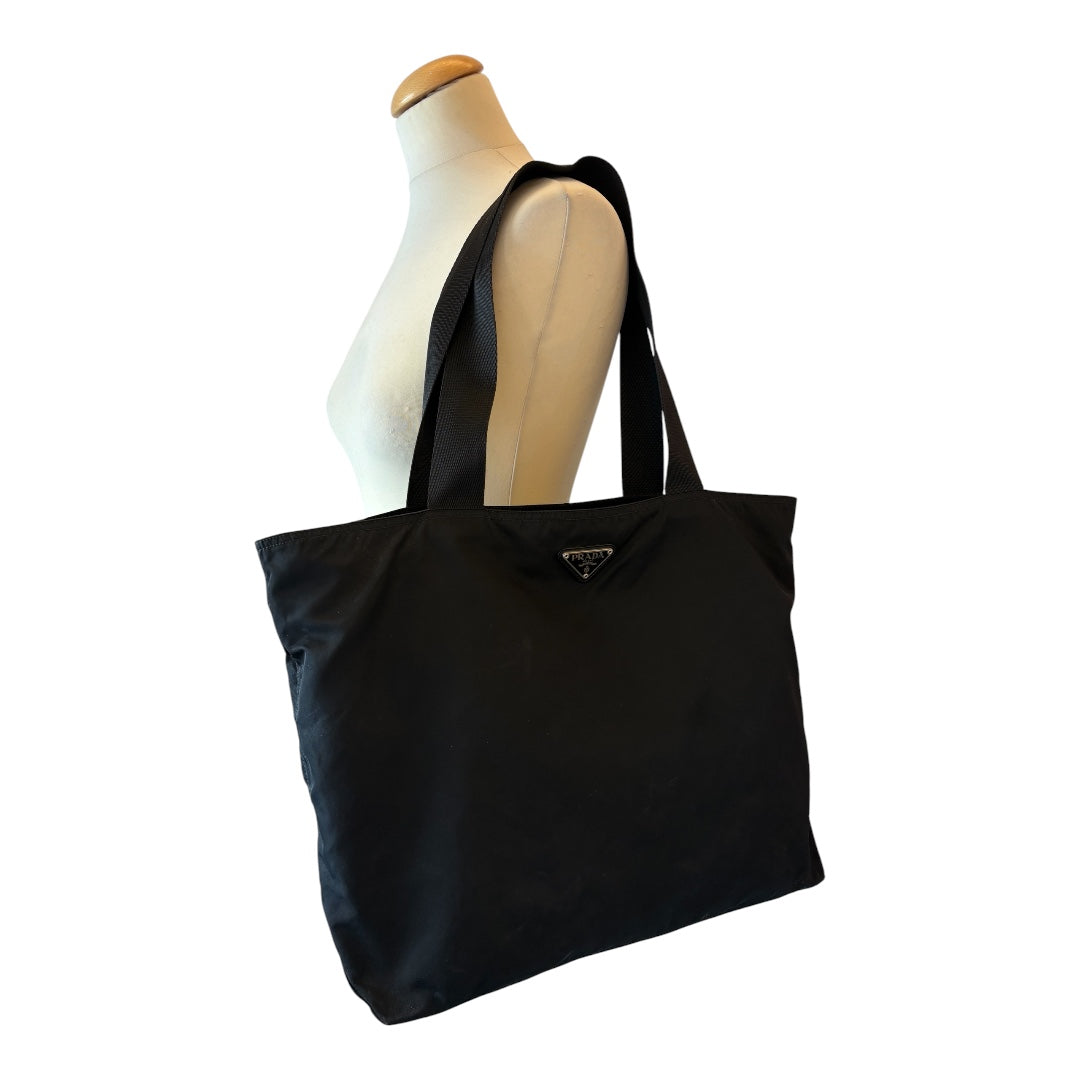 PRADA Vintage Tessuto Nylon Tote Bag Black