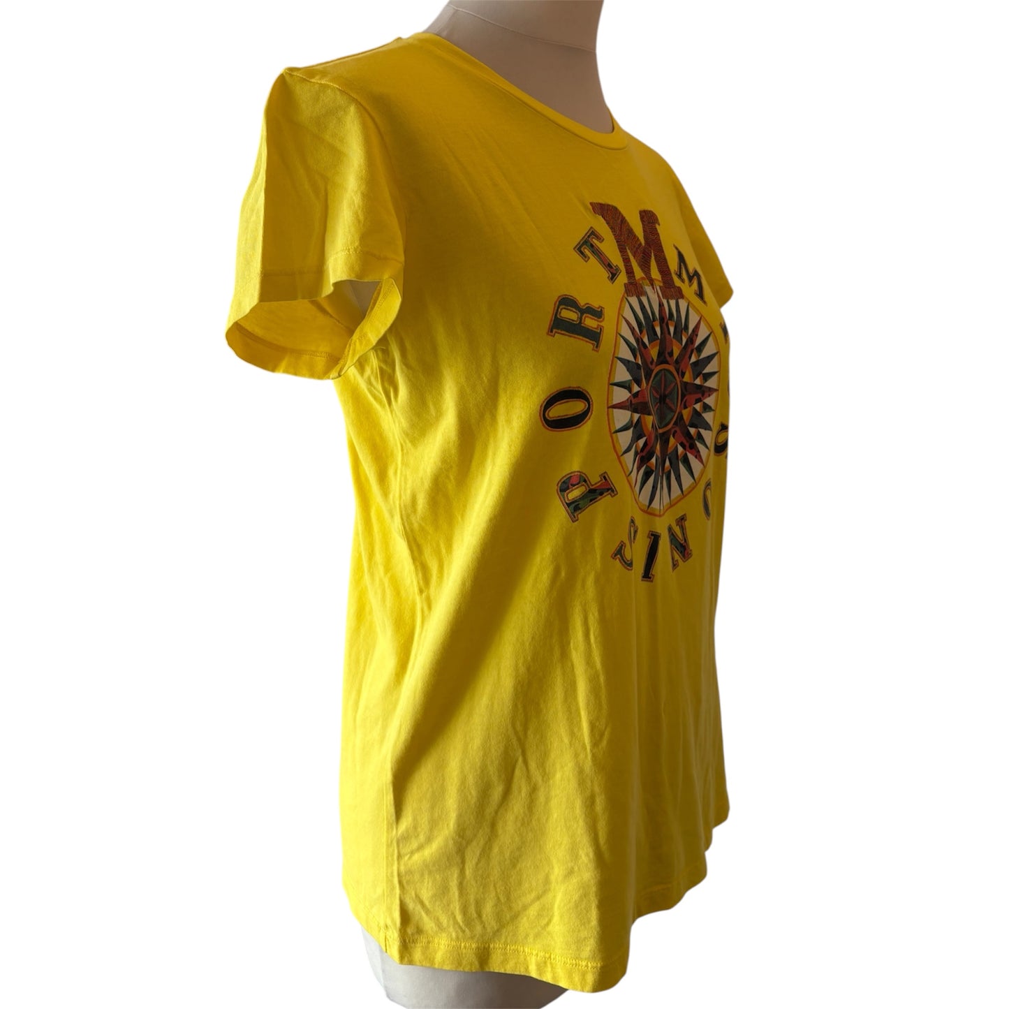 M MISSONI Sport Compass Logo Graphic T-Shirt- Yellow Size S