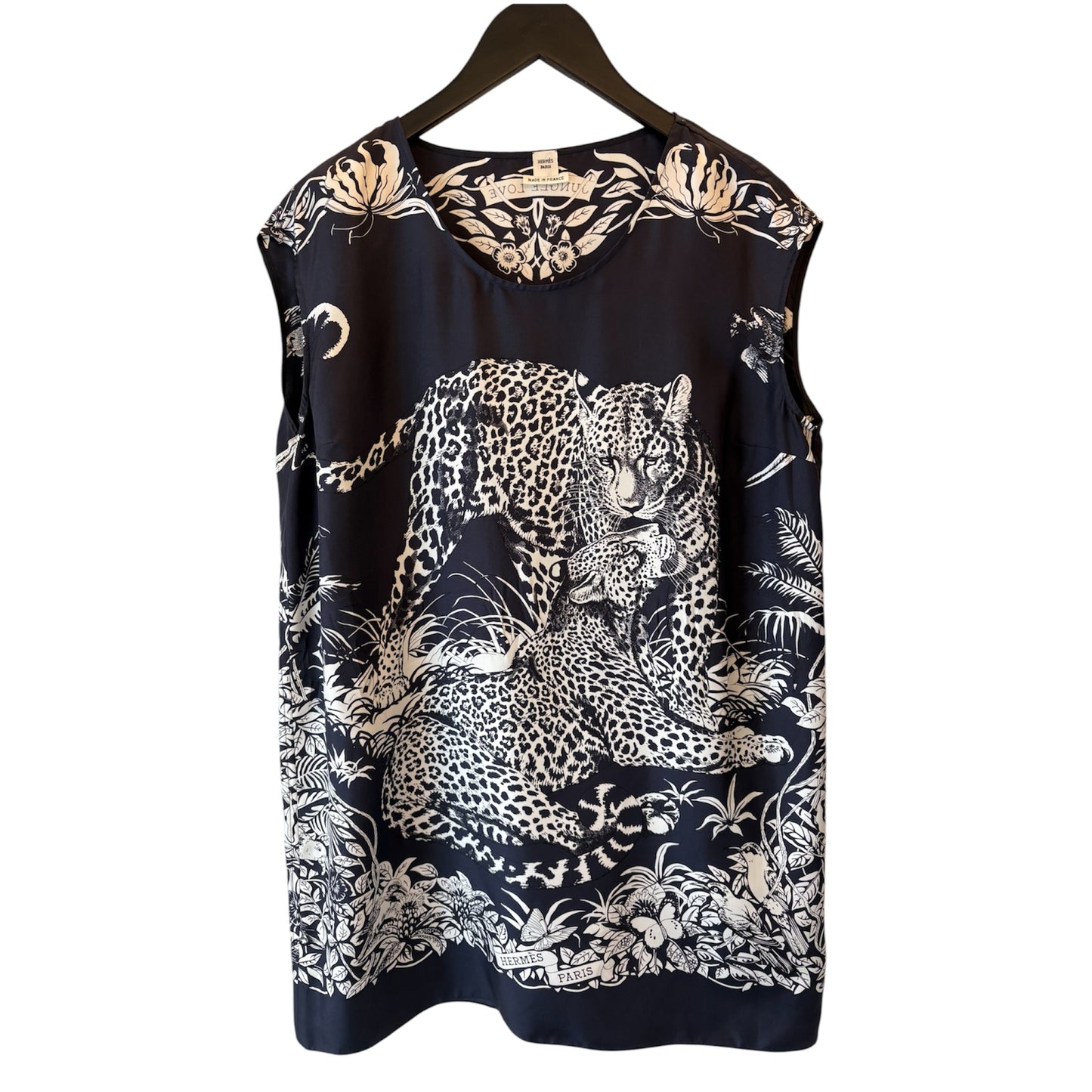 HERMÈS “Jungle Love” Silk Twill Dress Size FR 38