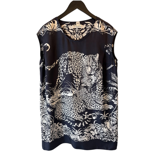 HERMÈS “Jungle Love” Silk Twill Dress Size FR 38