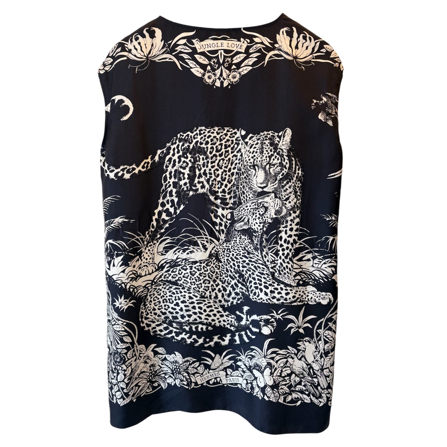 HERMÈS “Jungle Love” Silk Twill Dress Size FR 38