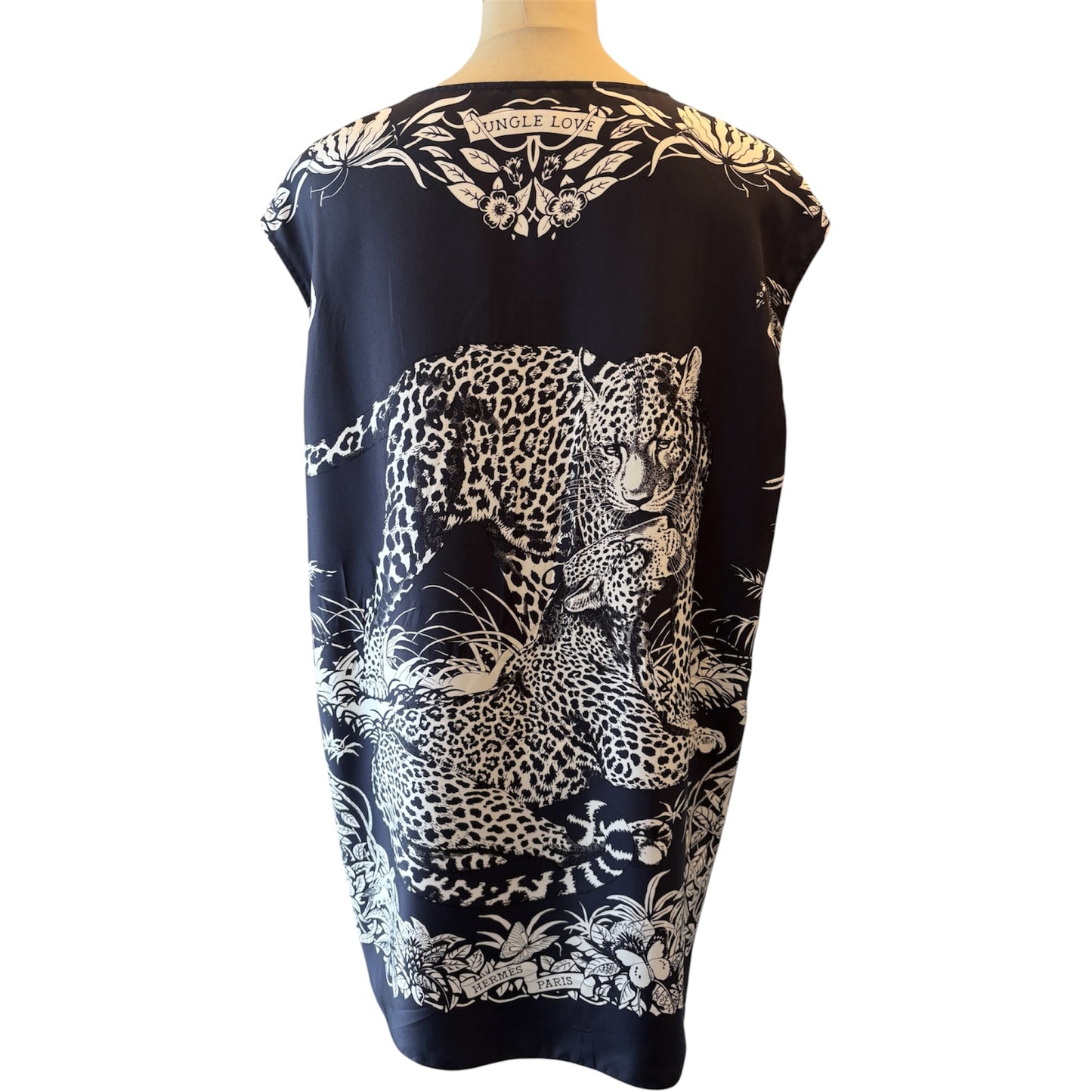 HERMÈS “Jungle Love” Silk Twill Dress Size FR 38