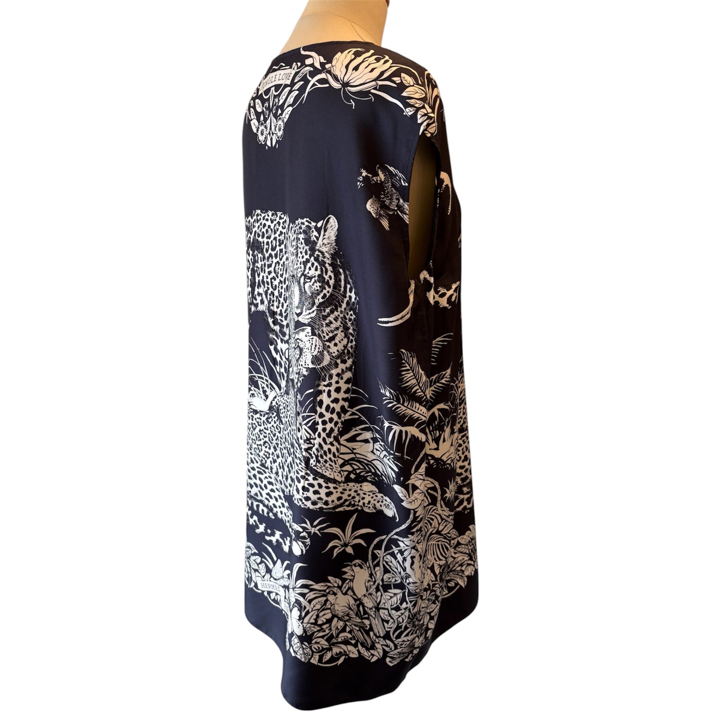 HERMÈS “Jungle Love” Silk Twill Dress Size FR 38