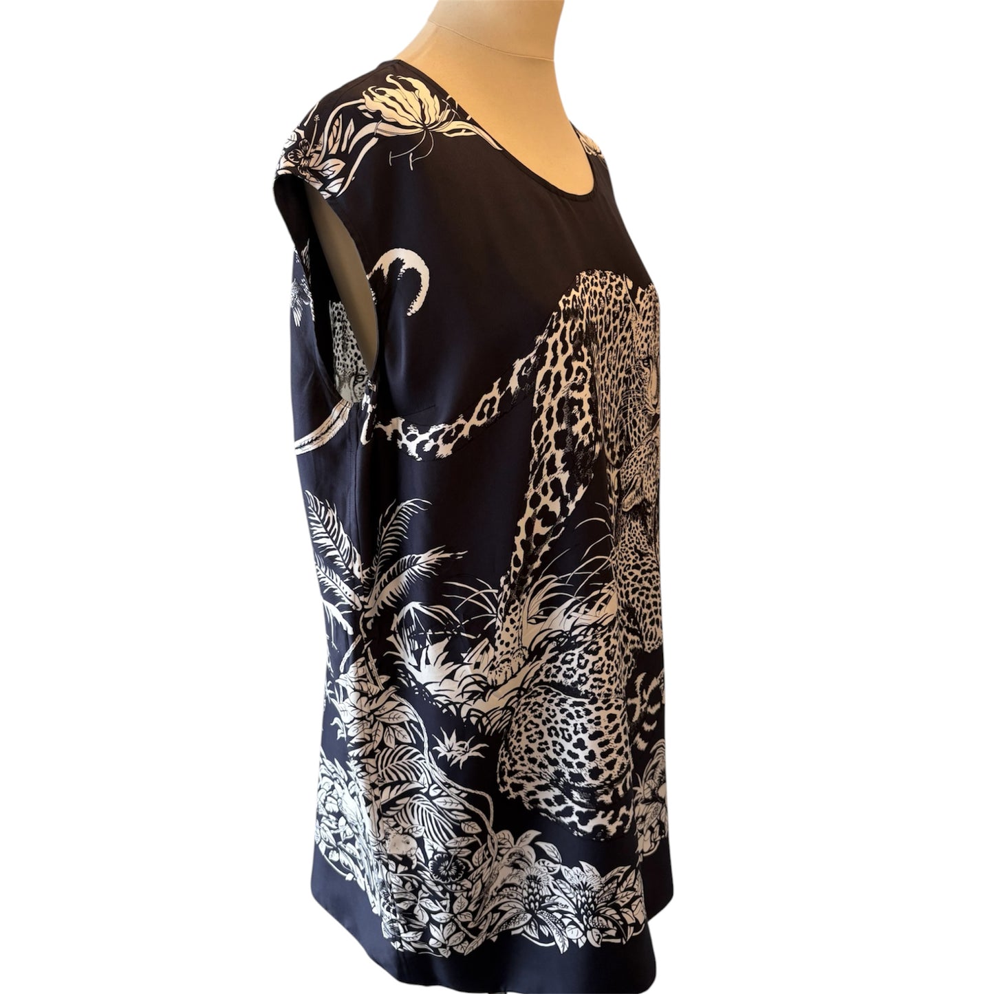 HERMÈS “Jungle Love” Silk Twill Dress Size FR 38