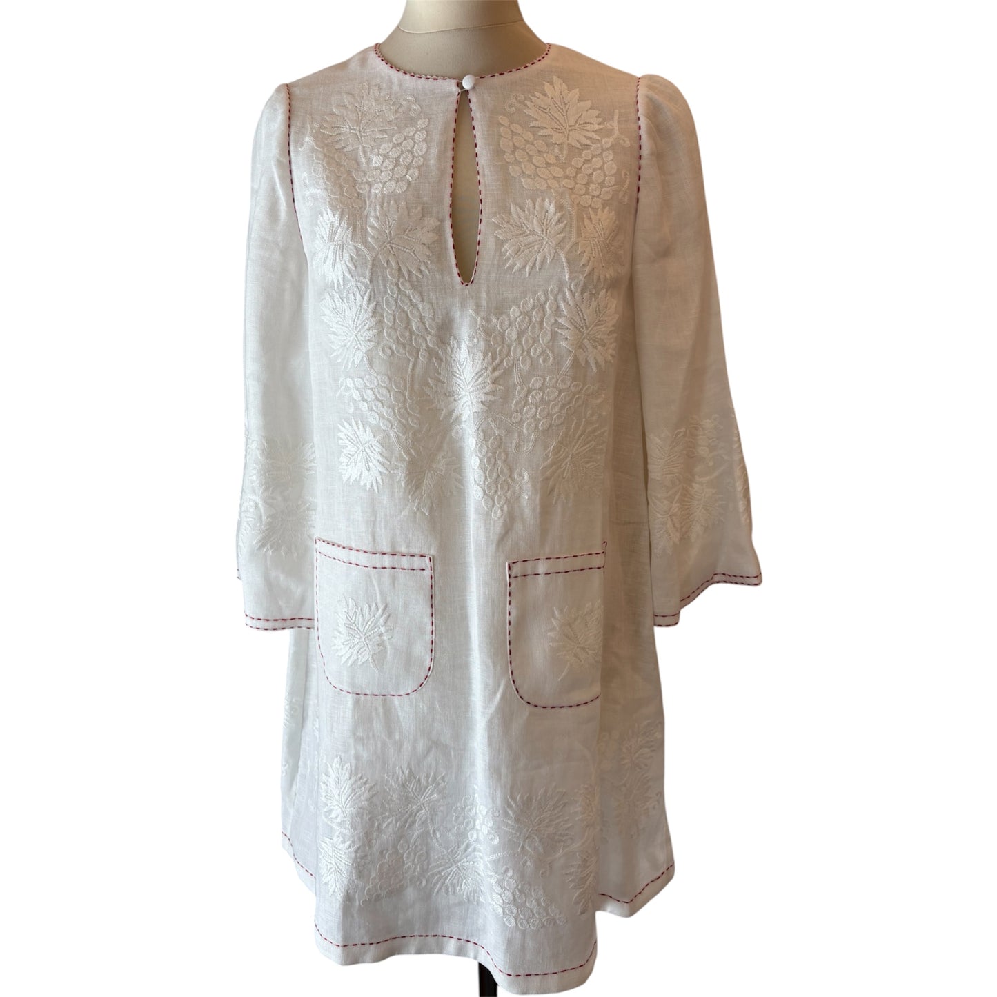VITA KIN “Tavria” Embroidered Linen Mini Dress Size S