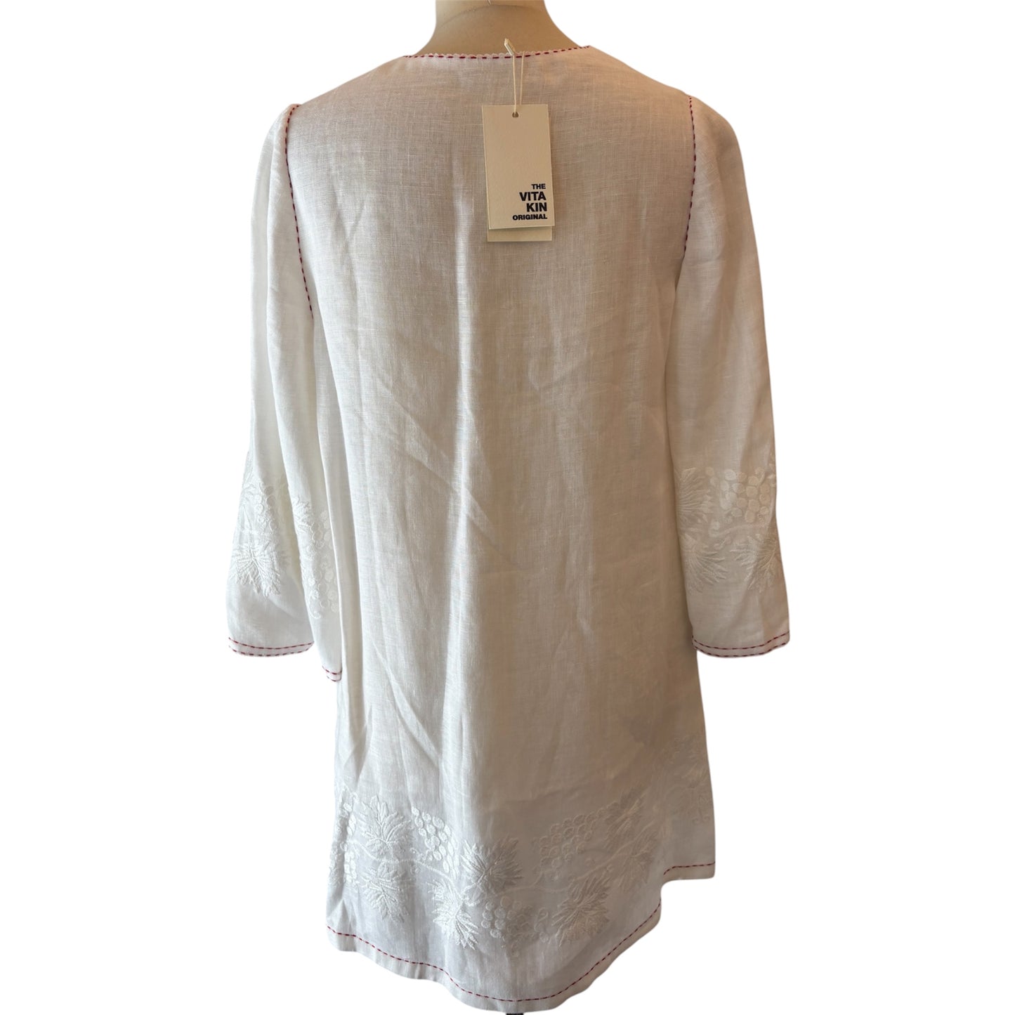 VITA KIN “Tavria” Embroidered Linen Mini Dress Size S