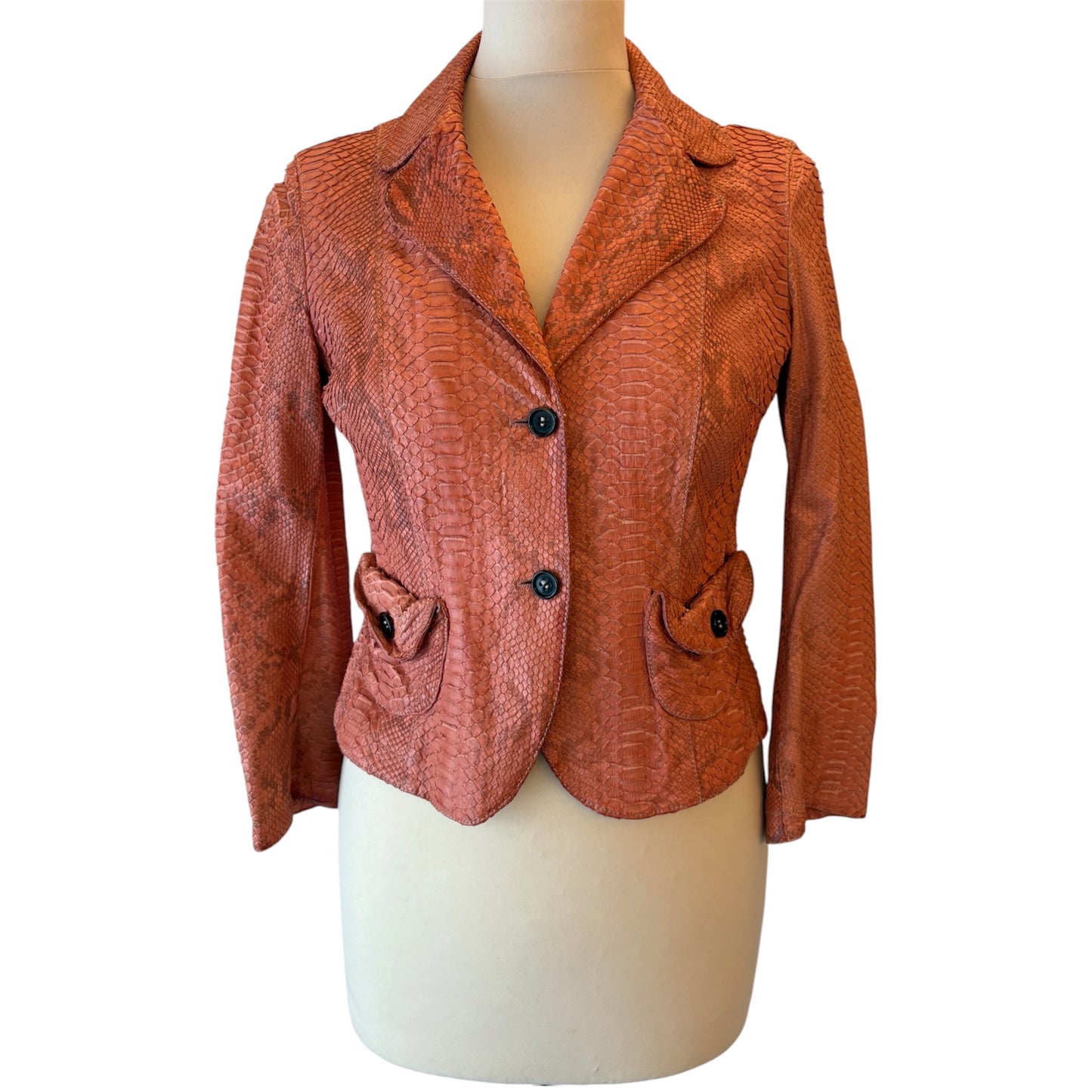 PRADA Vintage Python Leather Blazer Size S