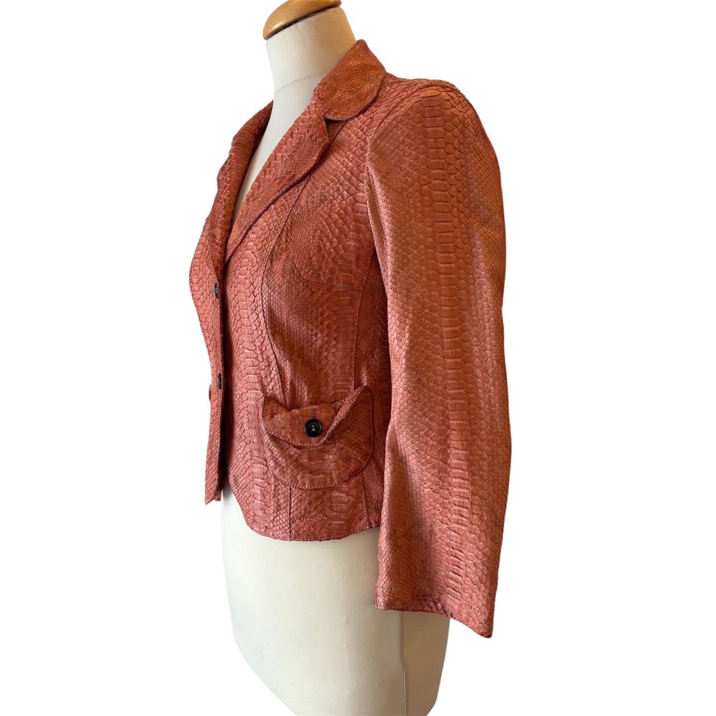 PRADA Vintage Python Leather Blazer Size S