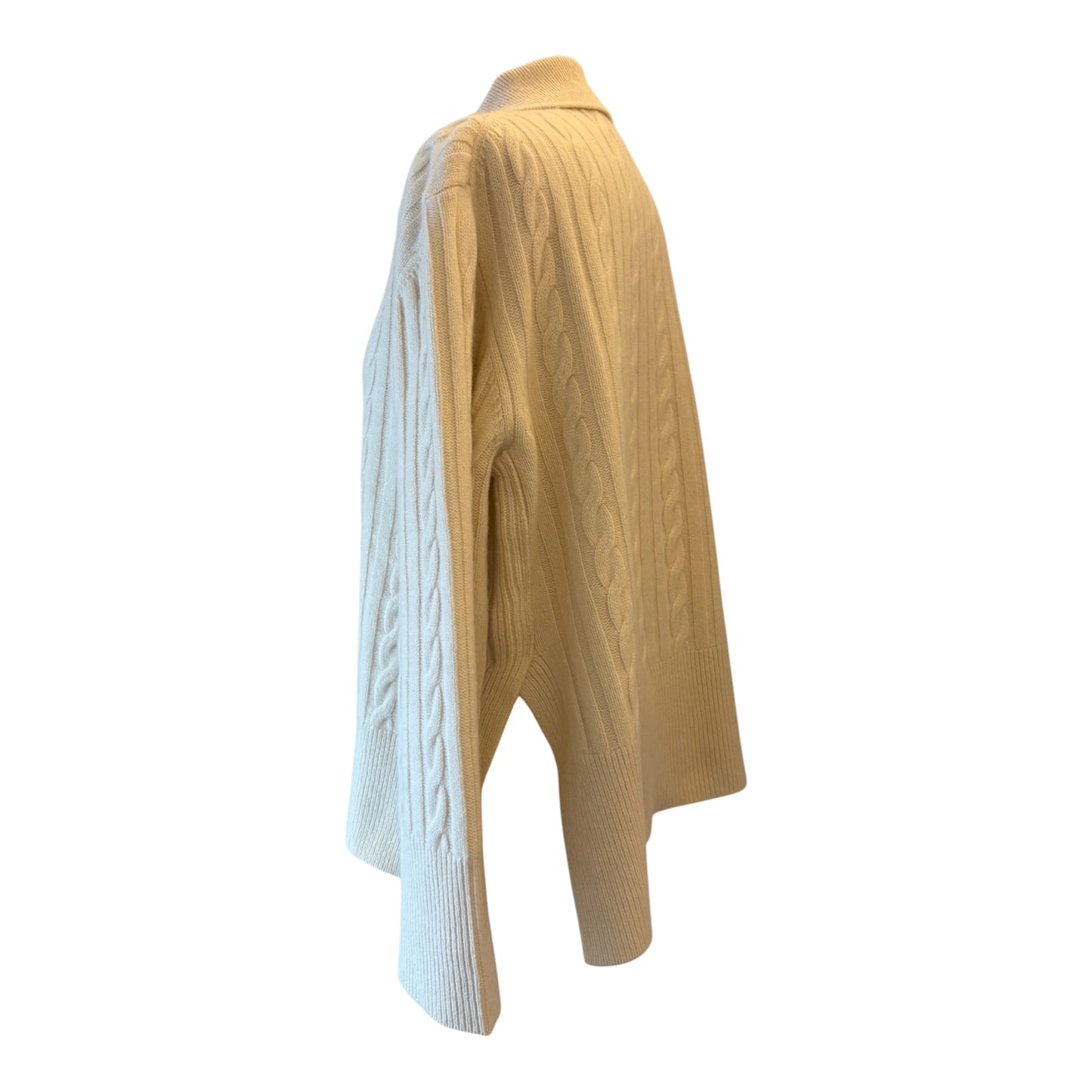 DAGMAR Cable-knit Polo Sweater Size S