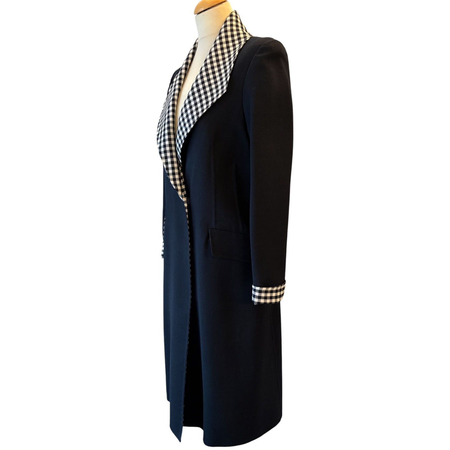 RARE OSCAR DE LA RENTA S14 Navy Virgin Wool Coat Size US 8