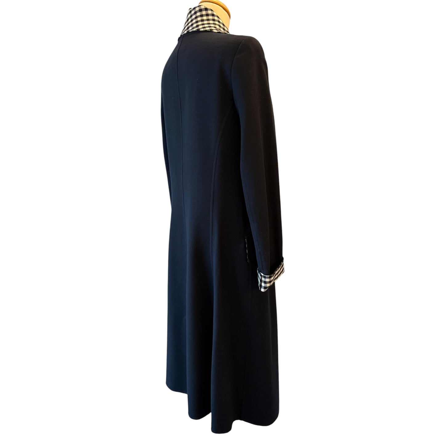 RARE OSCAR DE LA RENTA S14 Navy Virgin Wool Coat Size US 8