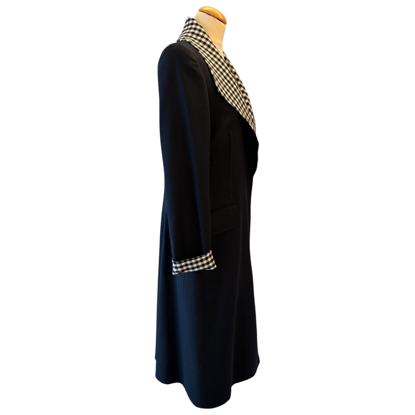RARE OSCAR DE LA RENTA S14 Navy Virgin Wool Coat Size US 8