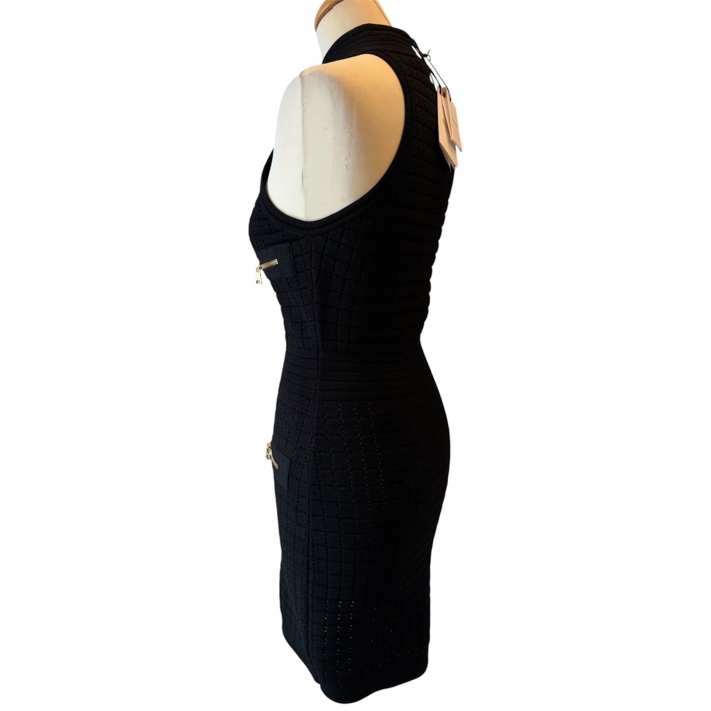 BALMAIN Knit Sleeveless Zip-Front Dress Size S
