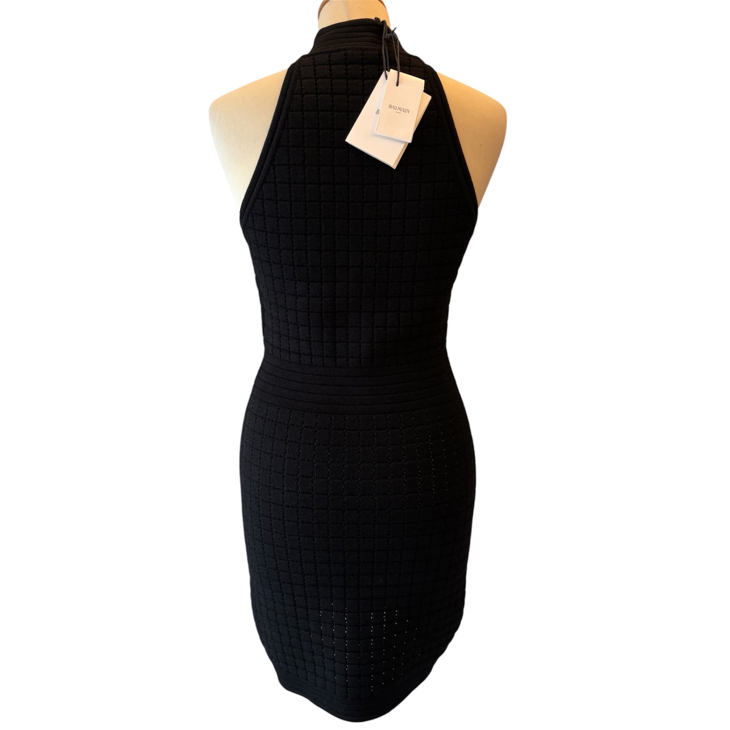BALMAIN Knit Sleeveless Zip-Front Dress Size S