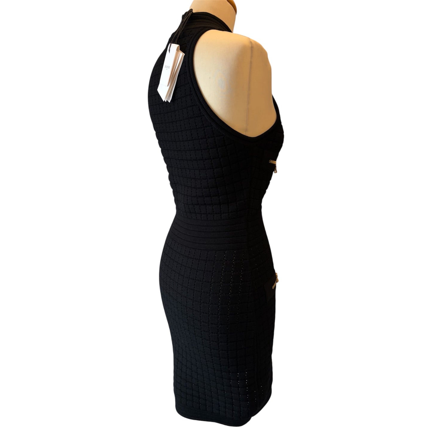 BALMAIN Knit Sleeveless Zip-Front Dress Size S
