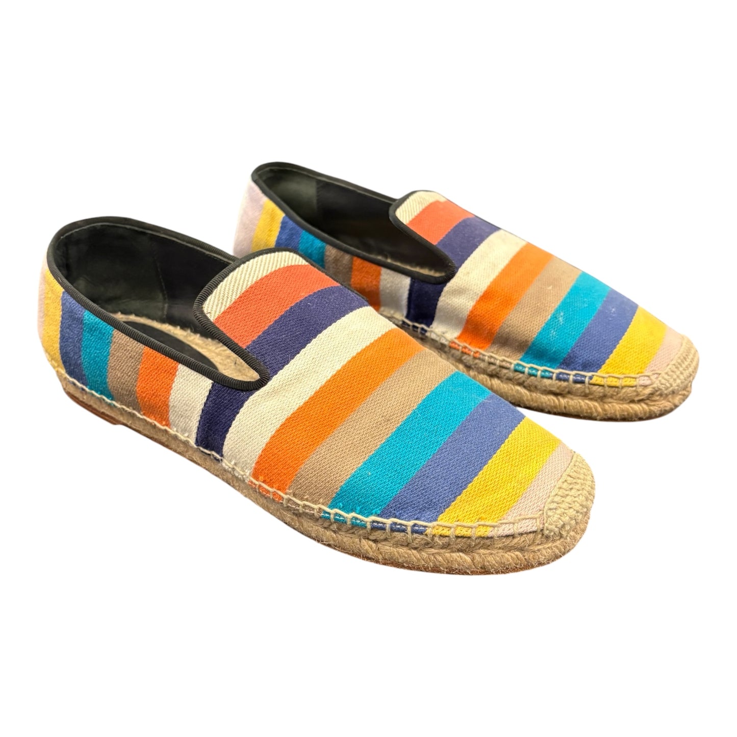 CÉLINE Striped Canvas Espadrilles Size 39