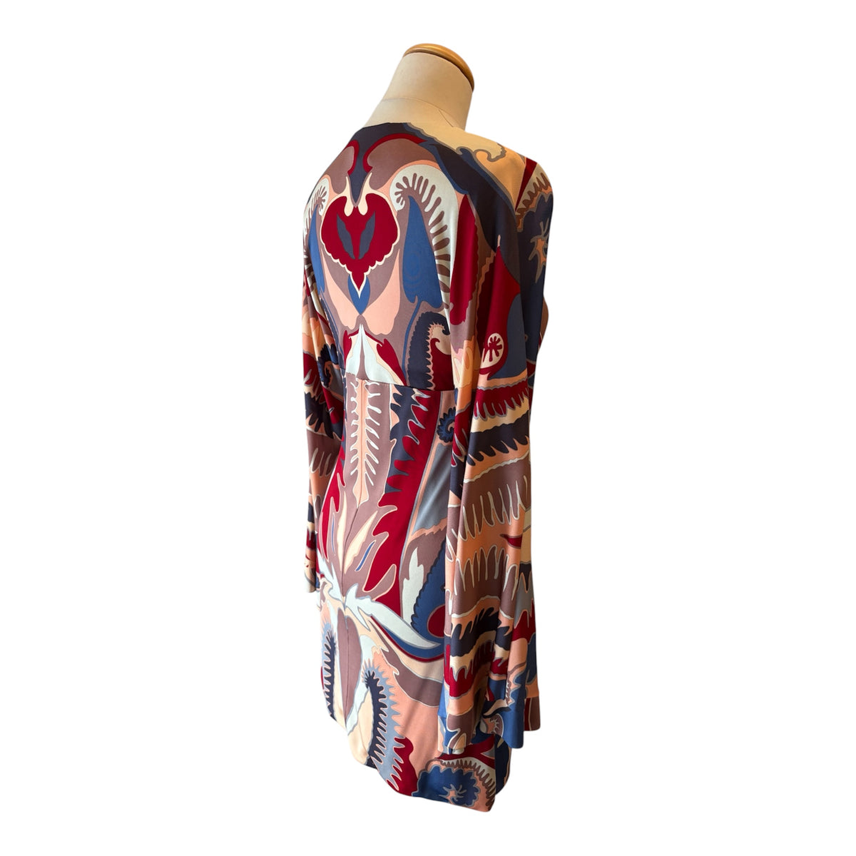 MISSONI Vintage Printed Long-Sleeved Mini Dress Size IT 40