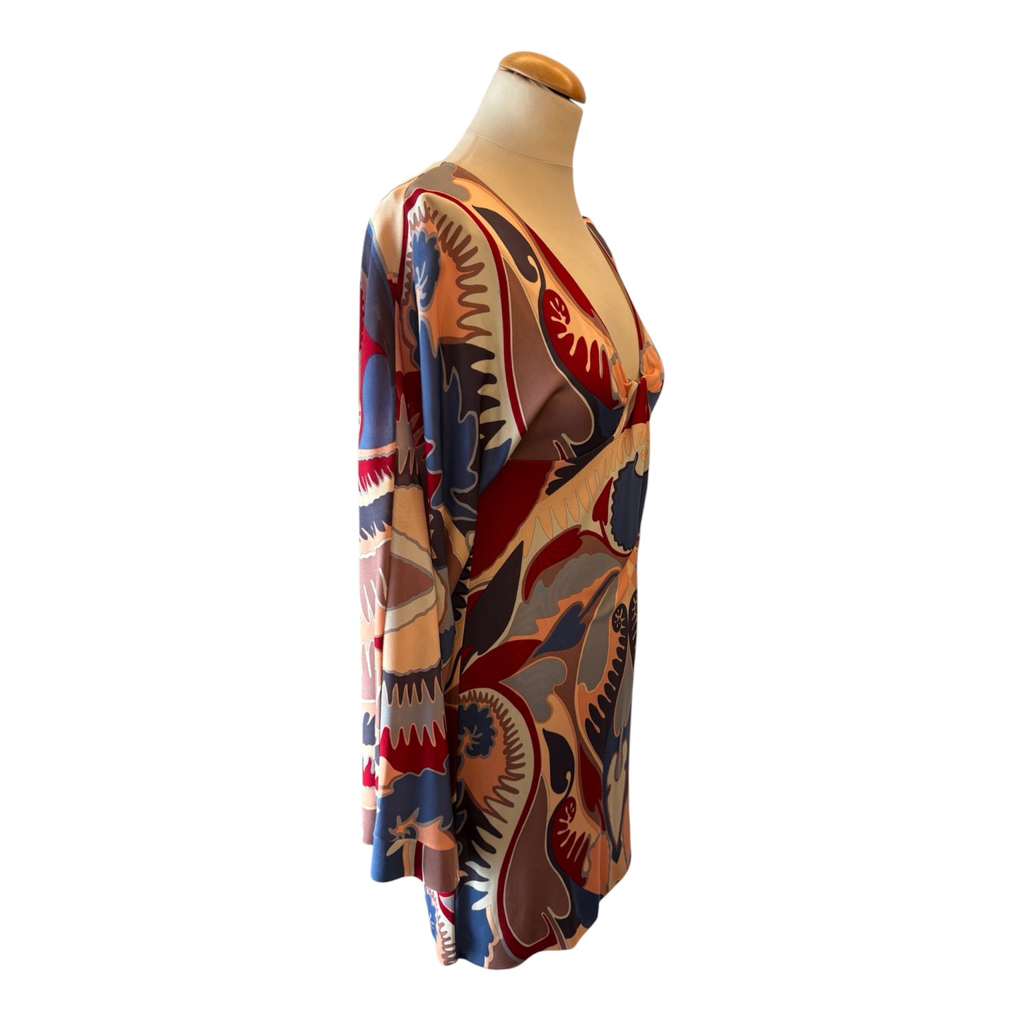 MISSONI Vintage Printed Long-Sleeved Mini Dress Size IT 40