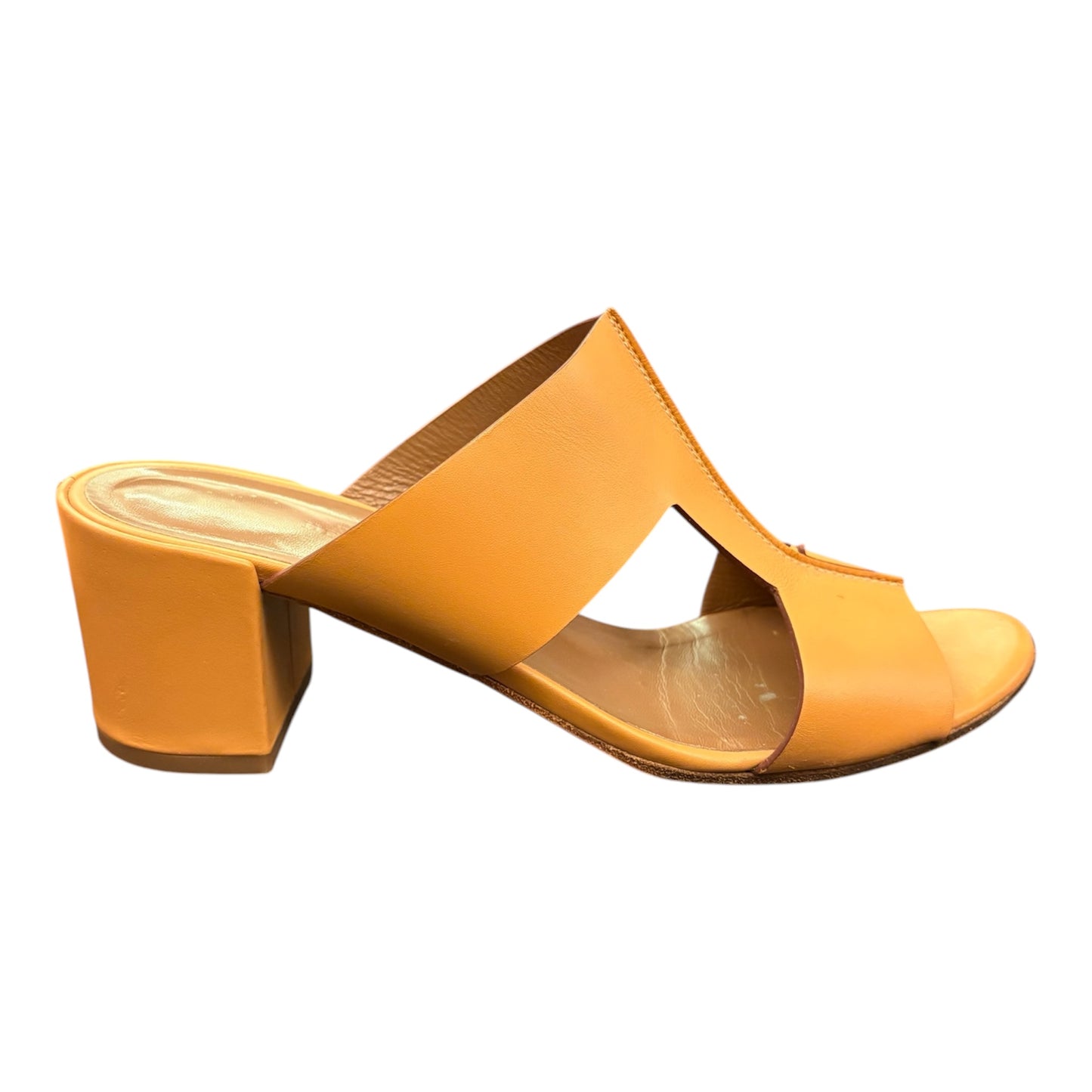 HERMÈS Ostia Leather Heeled Sandals Size 39