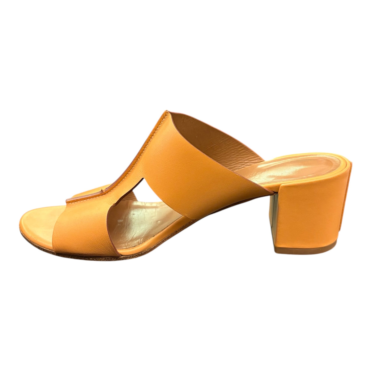 HERMÈS Ostia Leather Heeled Sandals Size 39