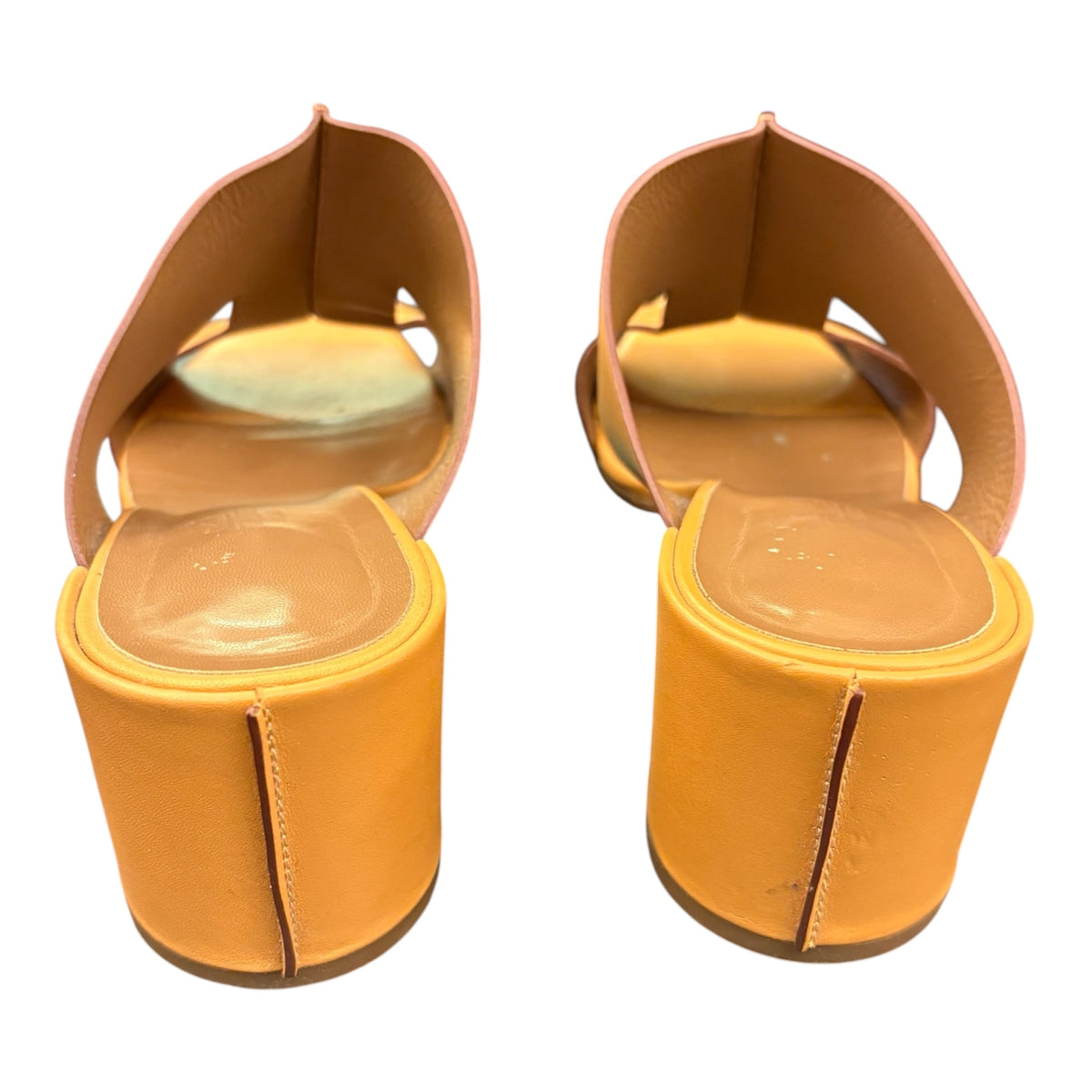 HERMÈS Ostia Leather Heeled Sandals Size 39