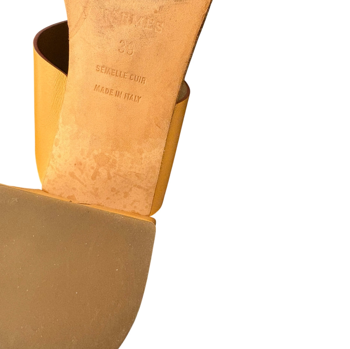 HERMÈS Ostia Leather Heeled Sandals Size 39