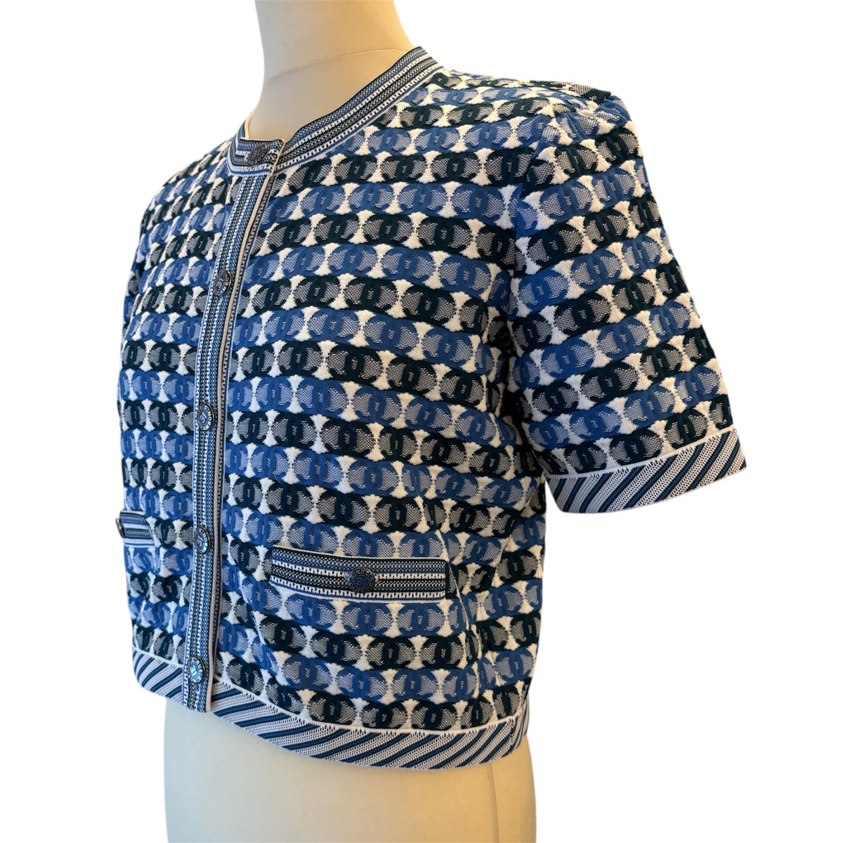 CHANEL (NWT) 2019 Sprin/Summer All-Over CC Pattern Cardigan Size IT 42