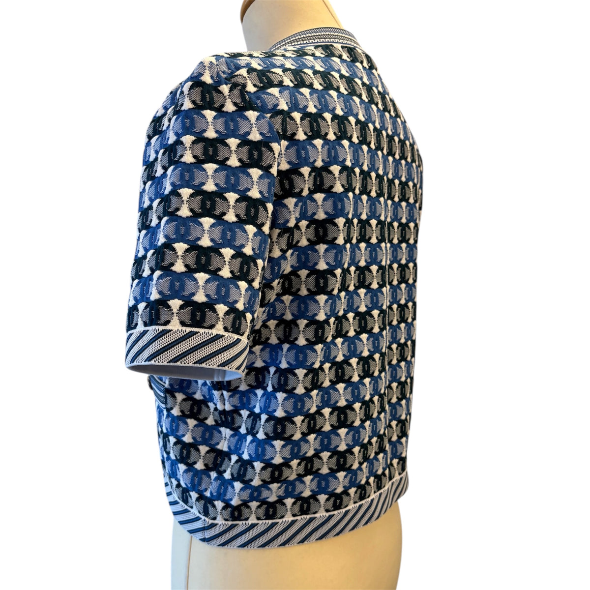 CHANEL (NWT) 2019 Sprin/Summer All-Over CC Pattern Cardigan Size IT 42