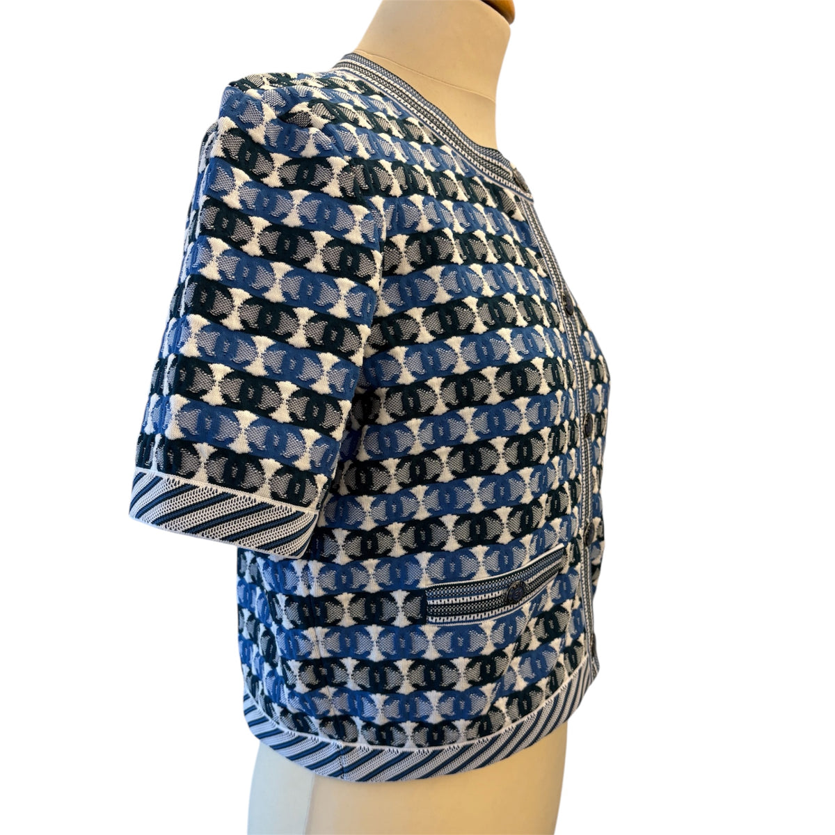 CHANEL (NWT) 2019 Sprin/Summer All-Over CC Pattern Cardigan Size IT 42
