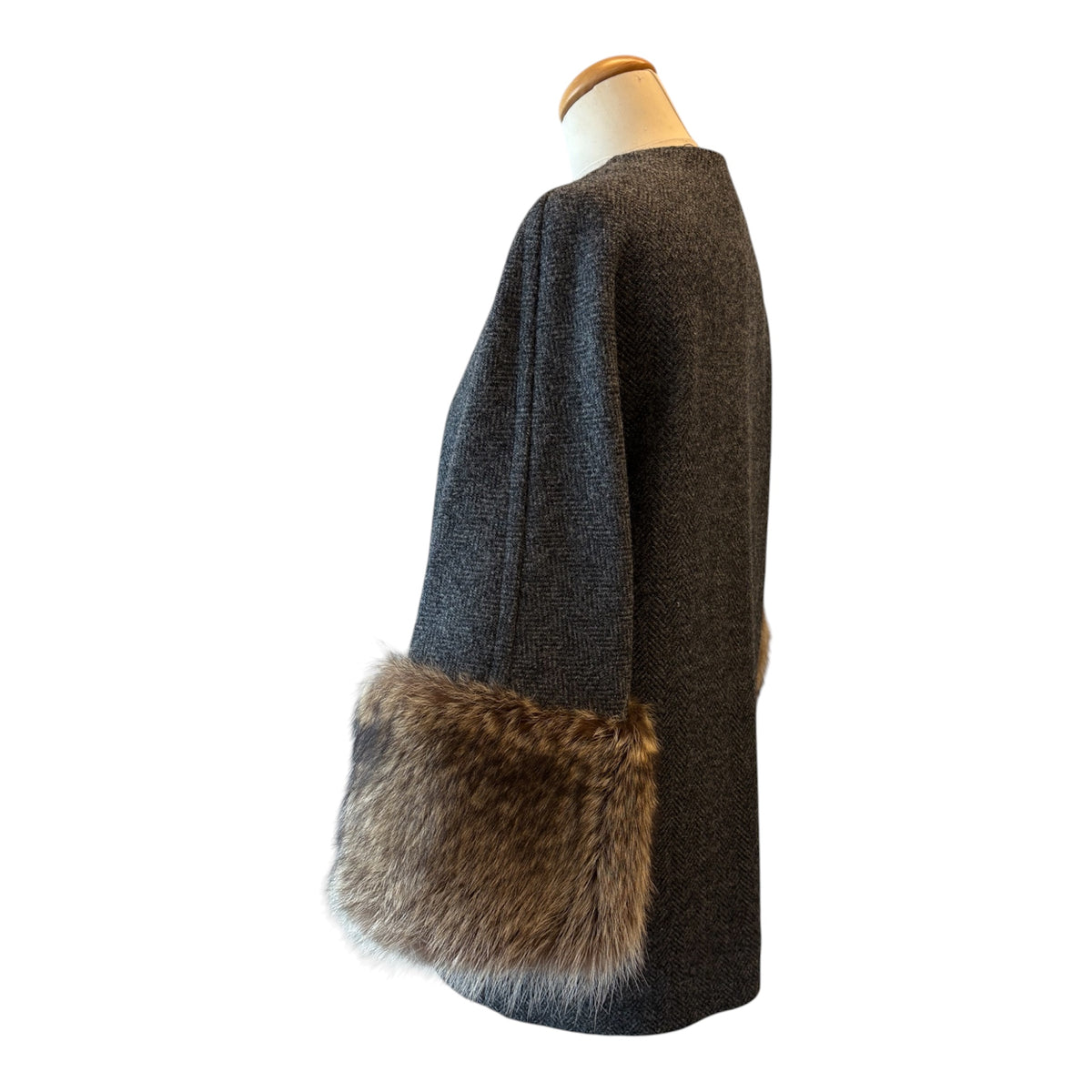 MARNI Wool Jacket with Fur Cuffs Size IT 42