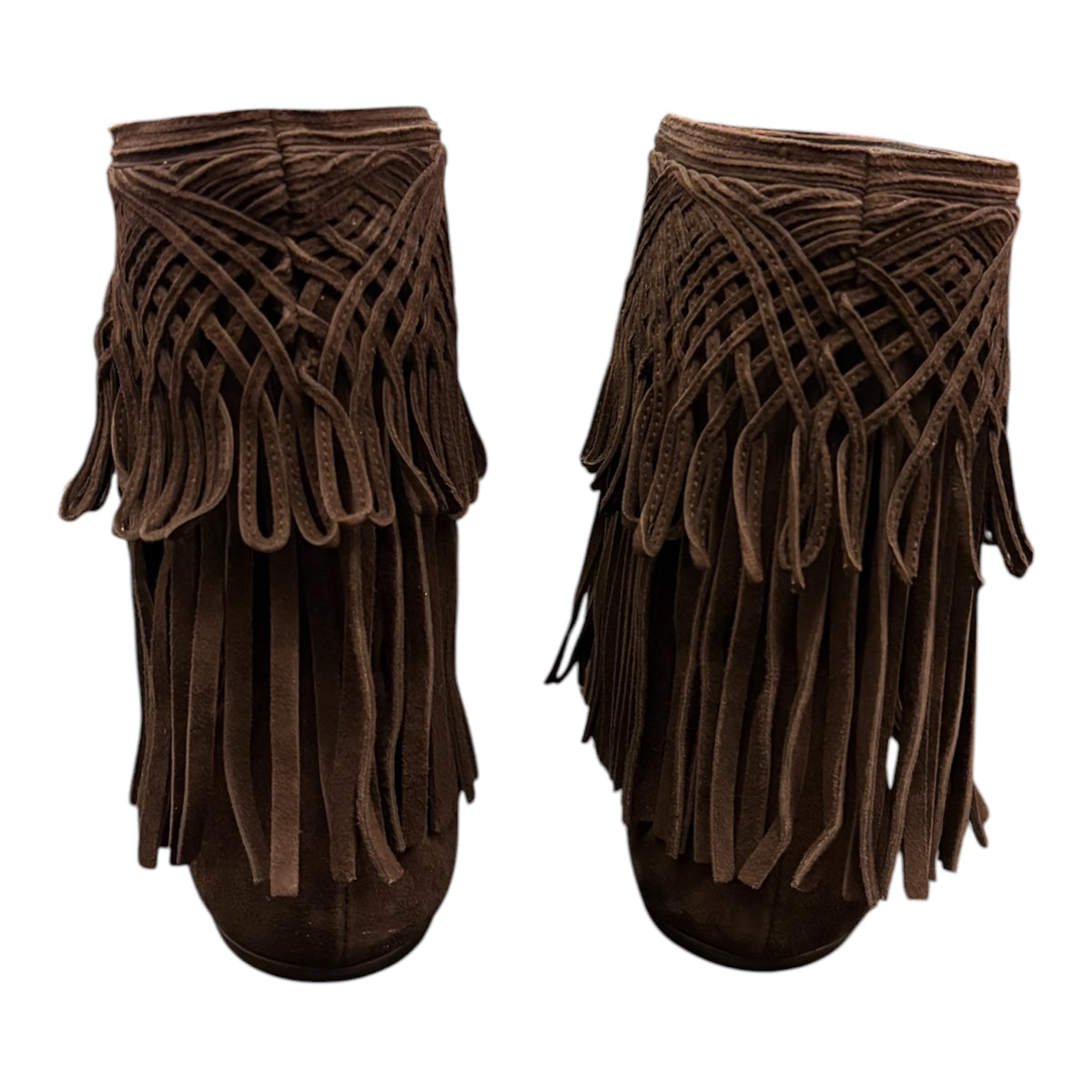 DIOR Brown Suede Fringed Ankle Boots Size 40