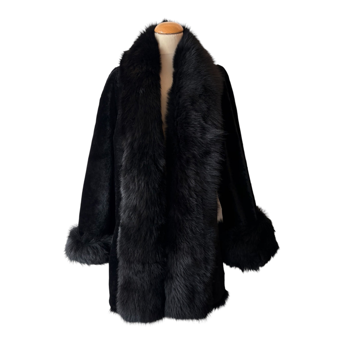 NOUR HAMMOUR ”Sima” Midi Lambskin Shearling Coat Size S