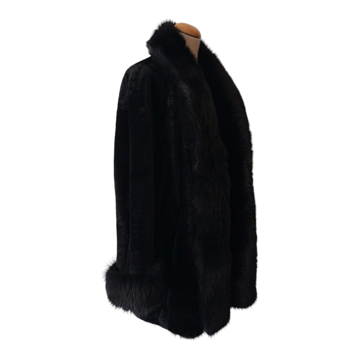 NOUR HAMMOUR ”Sima” Midi Lambskin Shearling Coat Size S