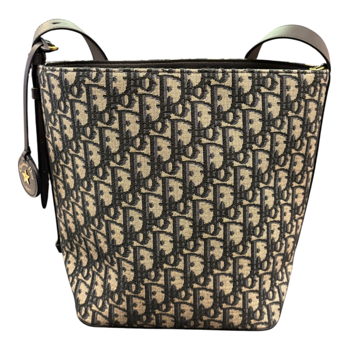 CHRISTIAN DIOR Diorstar Bucket Bag Blue Oblique Jacquard