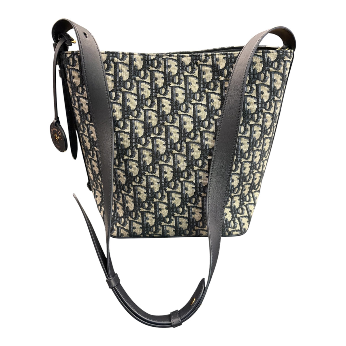 CHRISTIAN DIOR Diorstar Bucket Bag Blue Oblique Jacquard