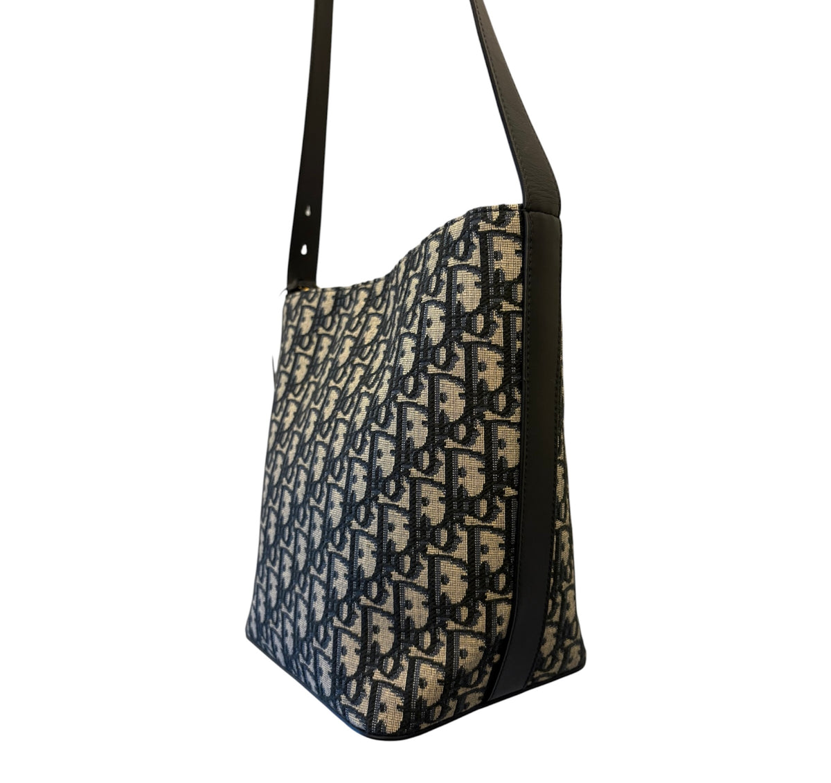 CHRISTIAN DIOR Diorstar Bucket Bag Blue Oblique Jacquard