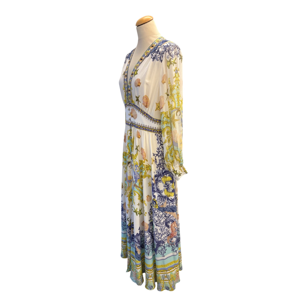 CAMILLA “Star Of The Sea” Embellished Silk Maxi Dress Size L