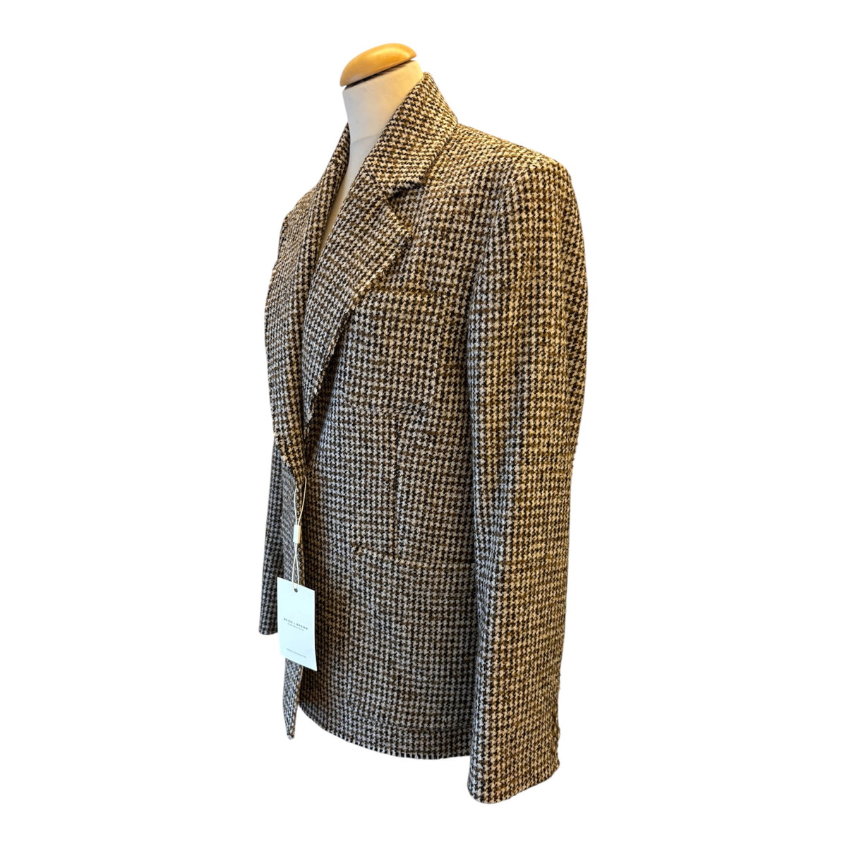 HOUSE OF DAGMAR (NWT) Houndstooth Brown Beige Blazer Size 36