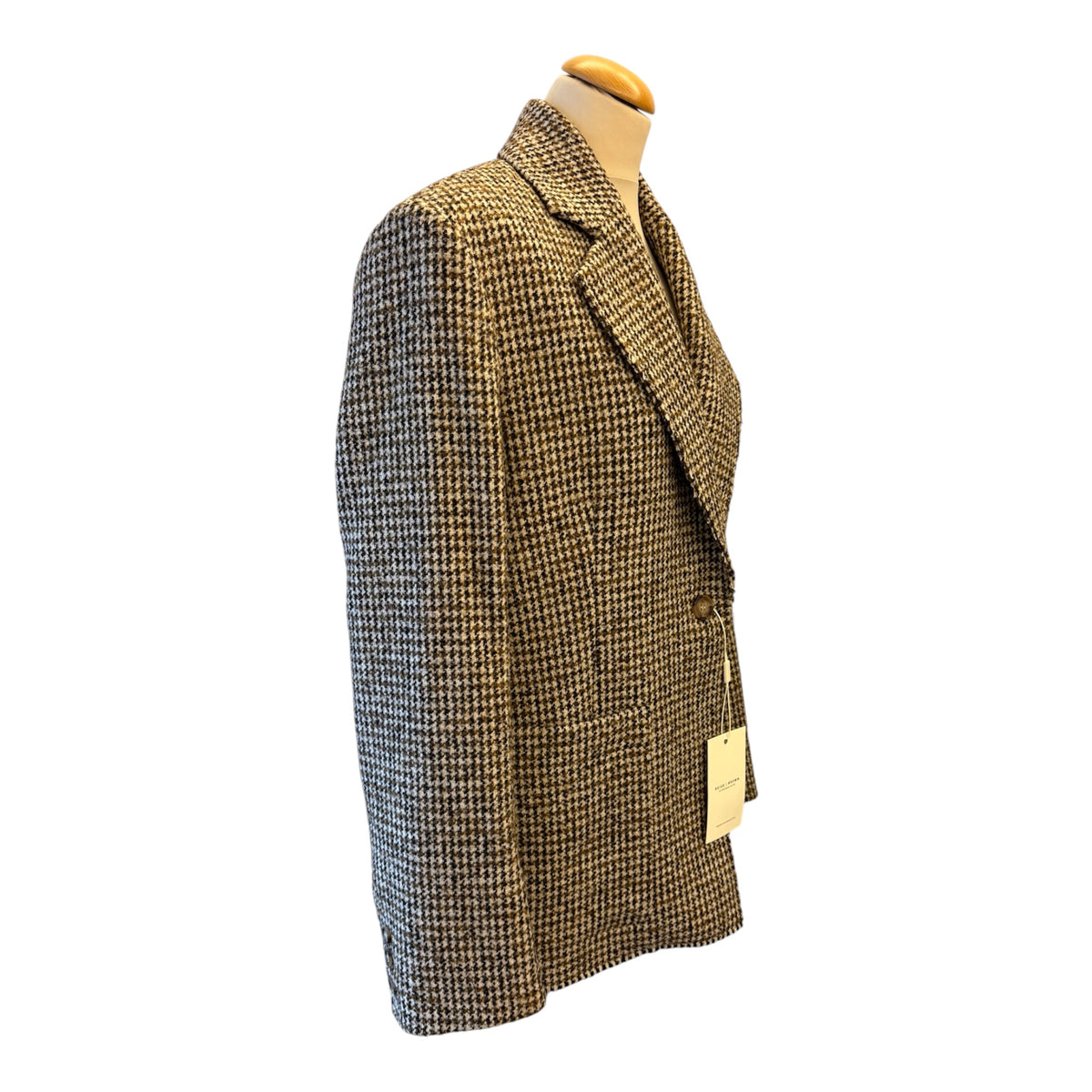 HOUSE OF DAGMAR (NWT) Houndstooth Brown Beige Blazer Size 36