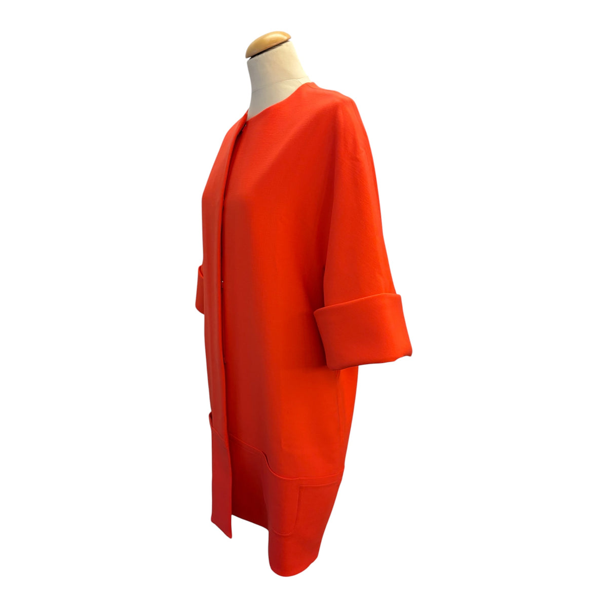 VICTORIA BECKHAM Orange/Coral Wool Coat Size 2 / EU XS