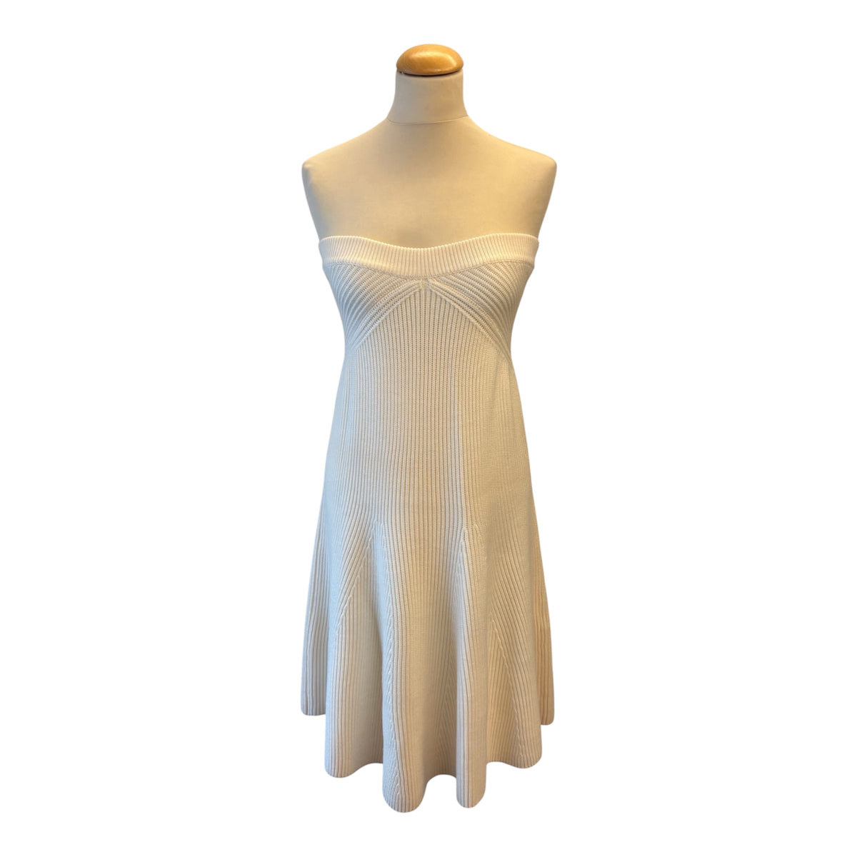 VICTORIA BECKHAM Ribbed Knit Strapless Dress / Midi Skirt Size 3/S