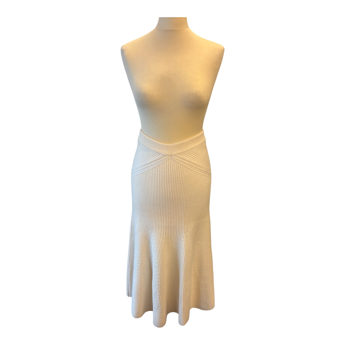 VICTORIA BECKHAM Ribbed Knit Strapless Dress / Midi Skirt Size 3/S