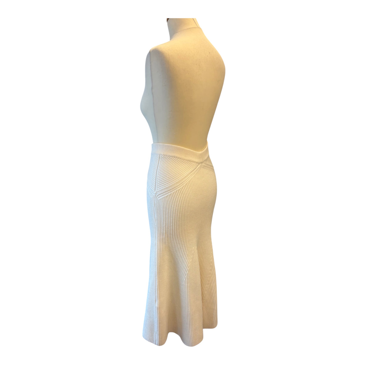 VICTORIA BECKHAM Ribbed Knit Strapless Dress / Midi Skirt Size 3/S