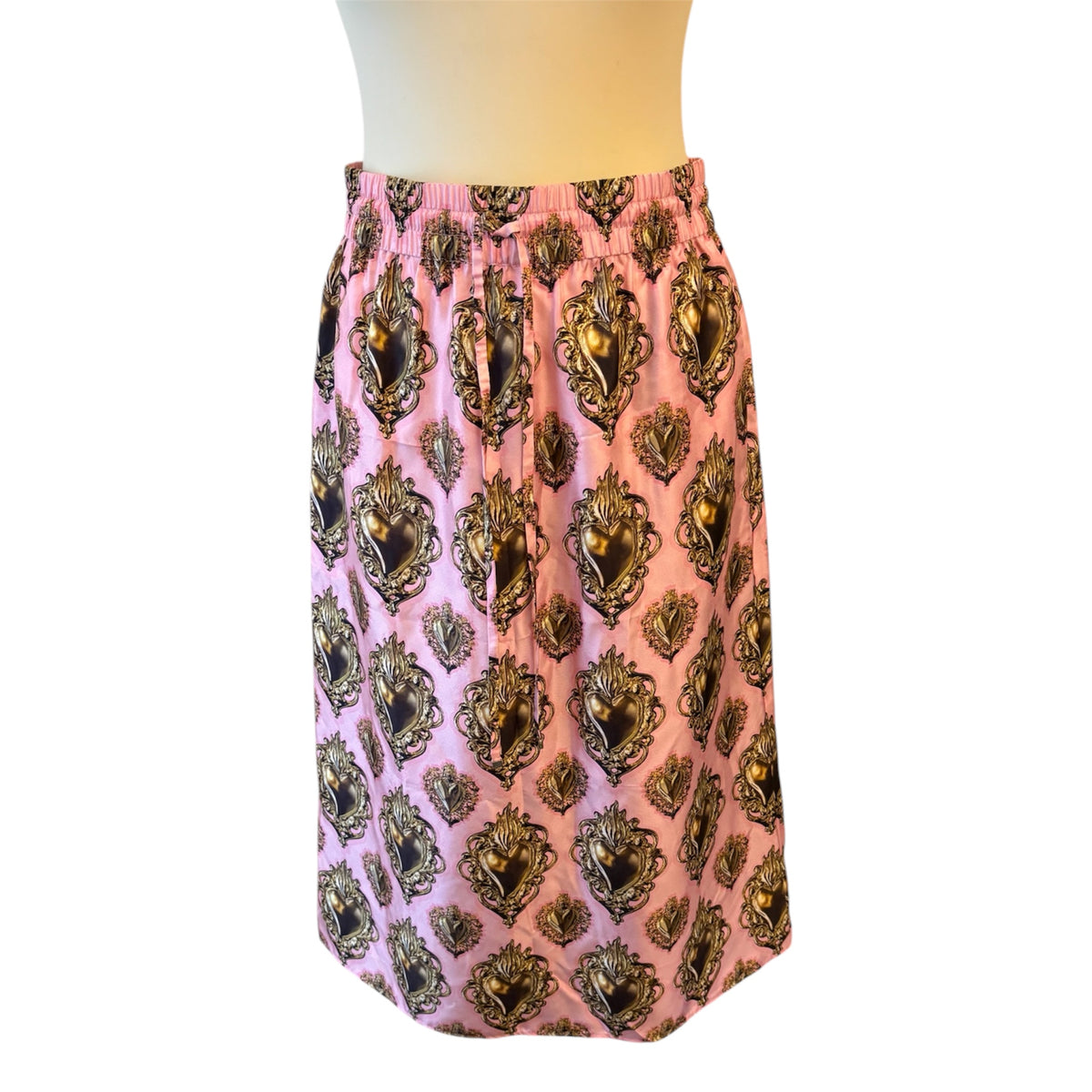 DOLCE & GABBANA (NWT) Silk “Sacro Cuore” Midi Skirt Size IT 44