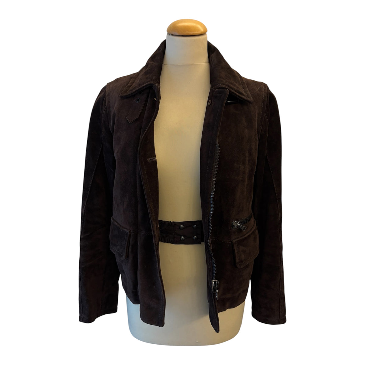 PRADA Vintage Fur Lined Suede Jacket Size IT 38 (XS)